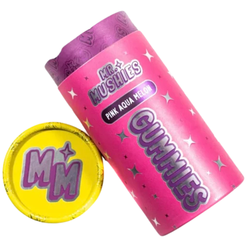 Mr Mushies Pink Aqua Melon Gummies